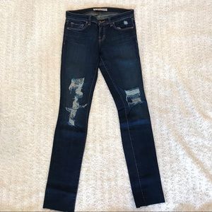 JBrand distressed straight leg jeans
